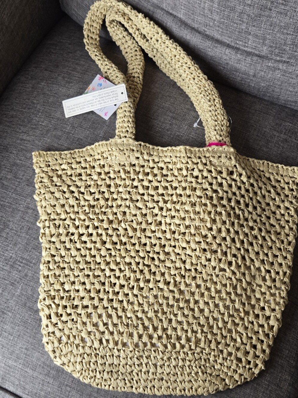 NWT Woven Straw Purse Handcrafted In India - Picture 5 of 6